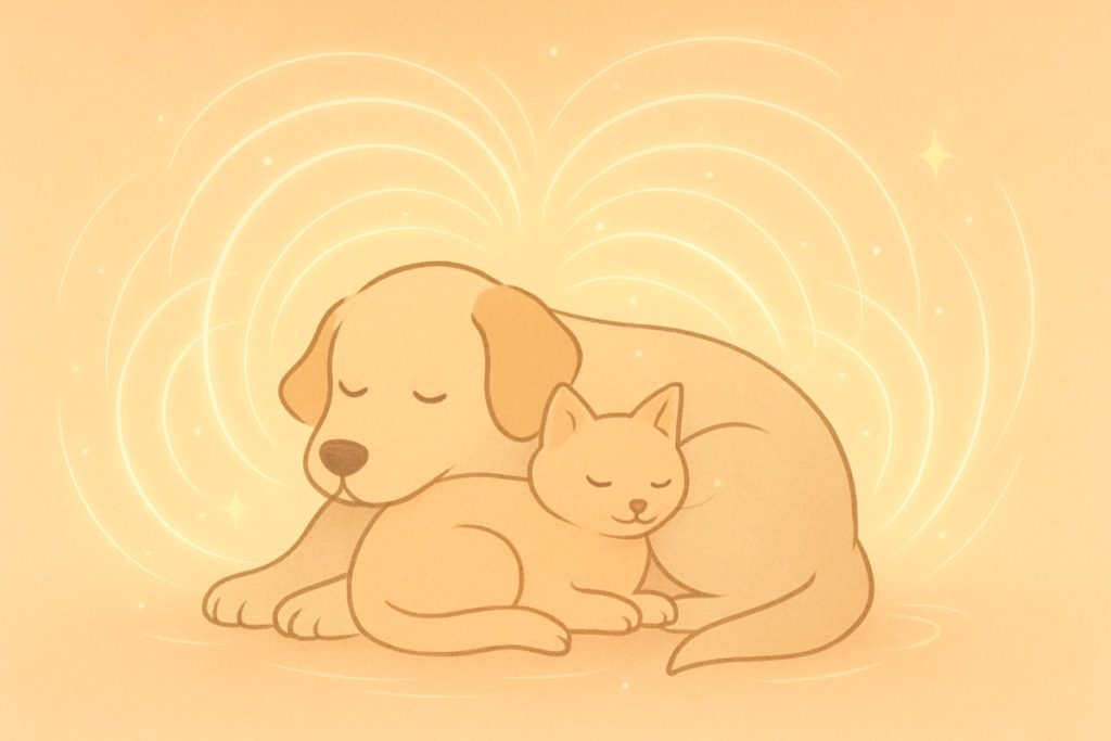 Ilustración sobre biomagnetismo para mascotas