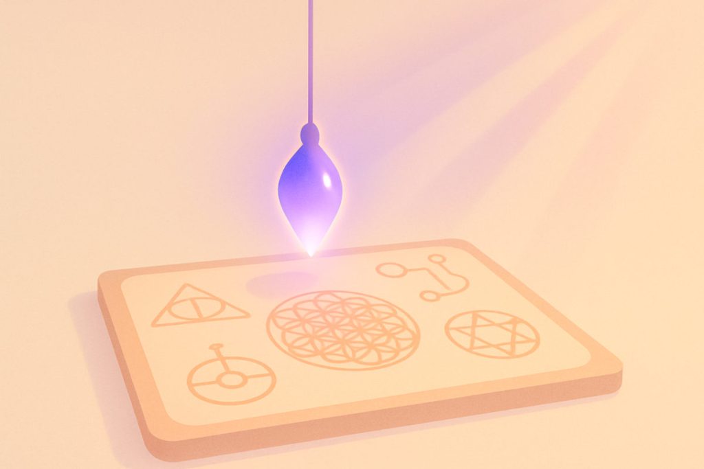 Ilustración sobre radiestesia y sanación energética